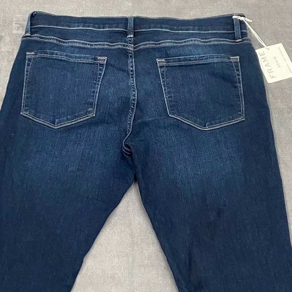 Frame Le Skinny De Jeanne Ripped Crop Skinny Jeans, Size 32  Blue New With Tags - Picture 12 of 14